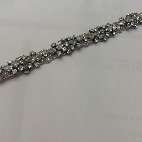 Anthropologie x BHLDN Moyna Frostlight Grosgrain Crysta Belt Sash $150 - Picture 6 of 7